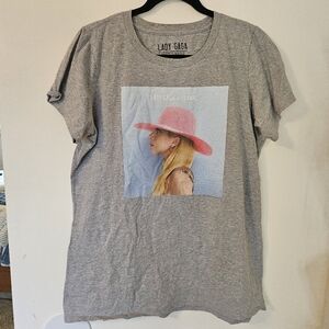 VGUC Lady Gaga Joanne Tour Shirt Crop Cotton Grey Fitted Women 3Xlarge